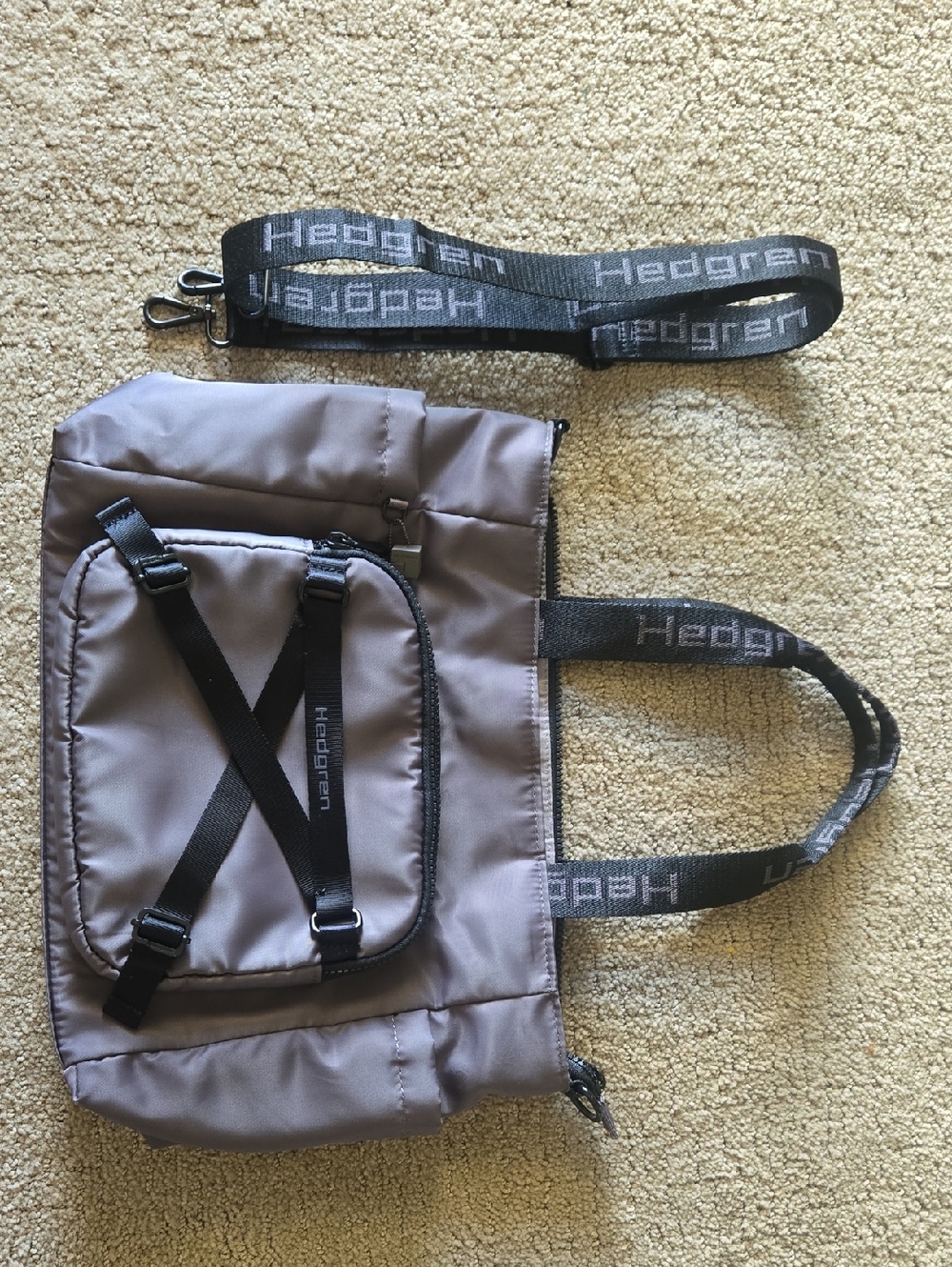 Hedgren Men’s Gray Tote with Detachable Strap